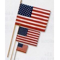 8" x 12" Lightweight Cotton US Stick Flag with Spear Top on a 24" Dowel